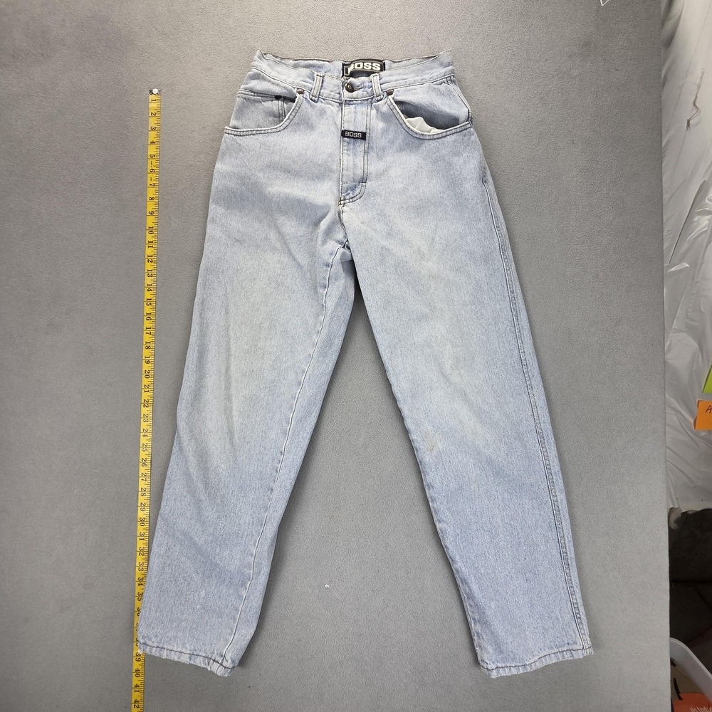 Boss Jeans Womens 29 Light Wash Blue High Rise Relaxed Tapered‎ Logo Pocket